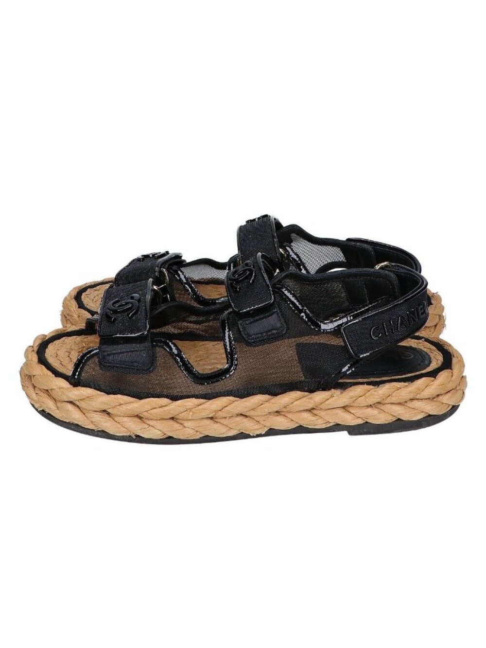 Chanel CC Logo Mesh Sandals - Picture 3 of 7